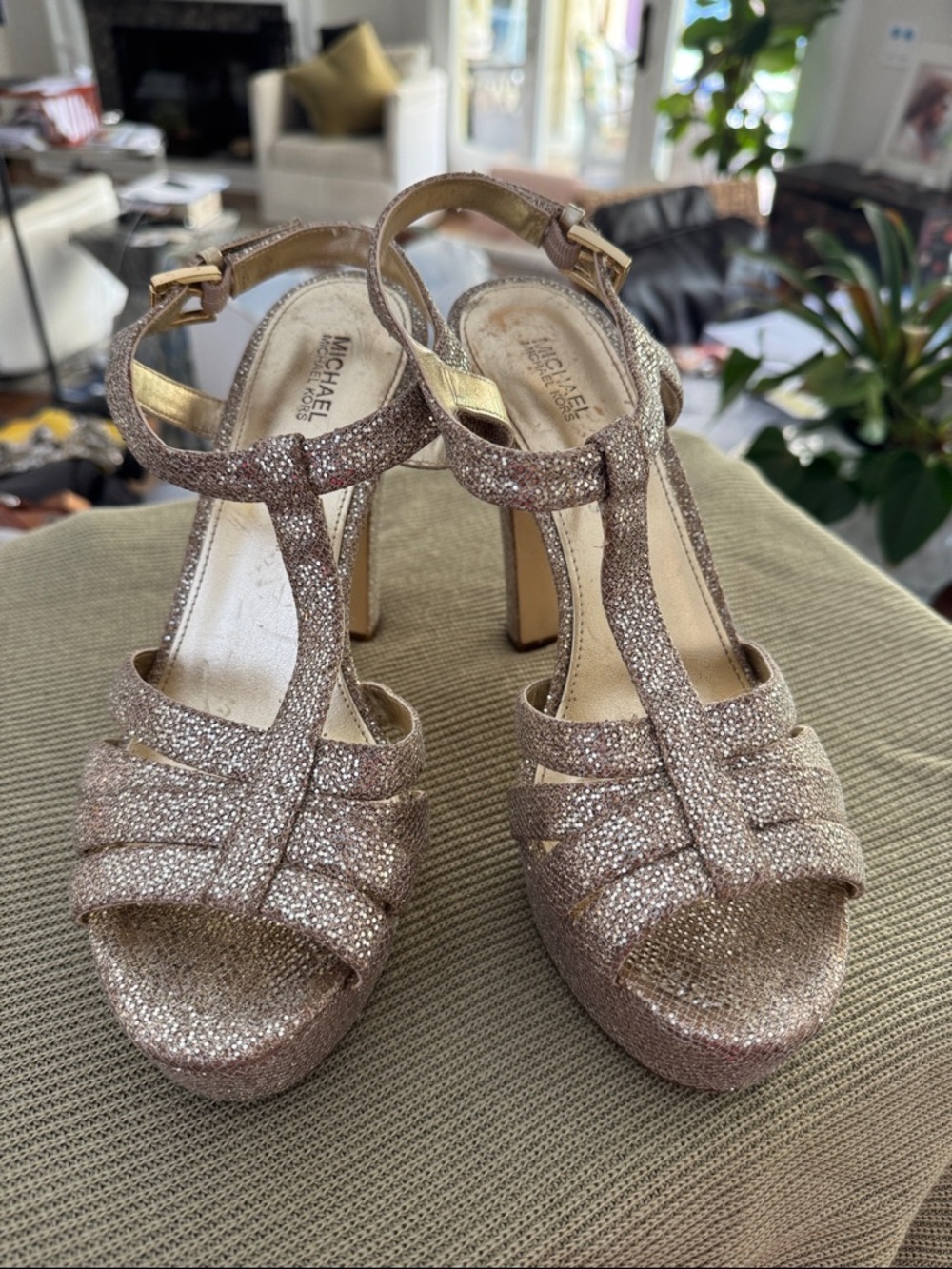 Michael Kors  Glitter Strappy Heels size 9